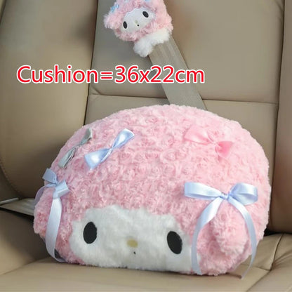 Sanrio My Melody Car Accessories - Seat Belt Cover, Cushion & Blanket Set