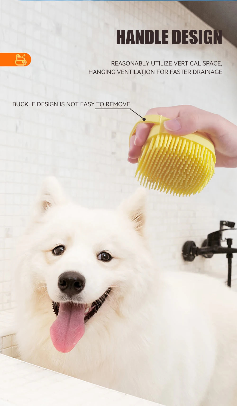 Dog Bathing Brush with Shampoo Dispenser