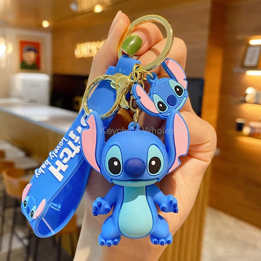 Disney Anime Keychains - Mickey, Minnie, Lilo & Stitch Cute Ornaments for Kids & Fans