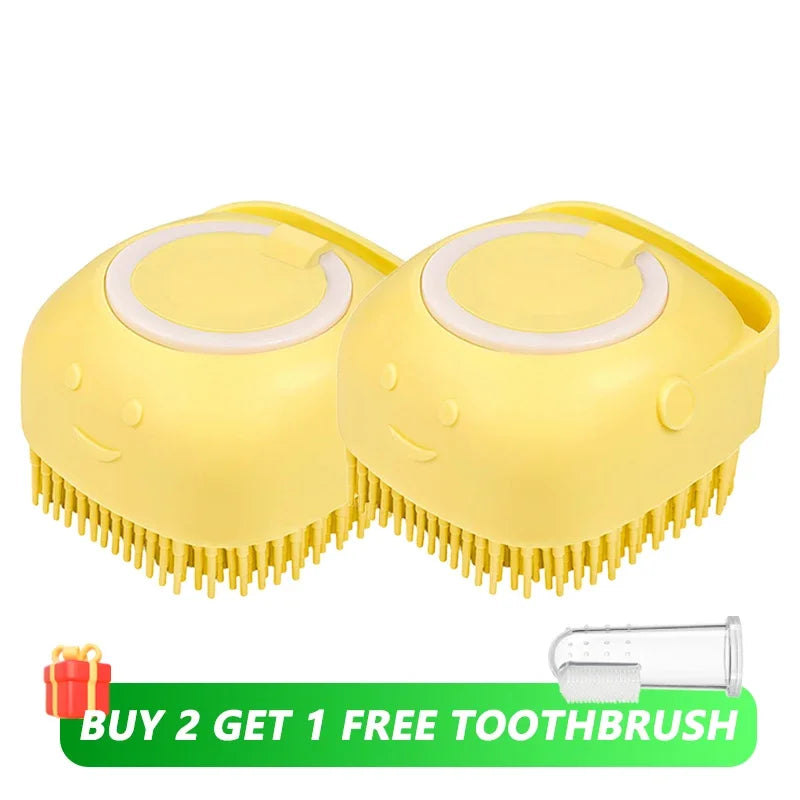 Dog Bathing Brush with Shampoo Dispenser