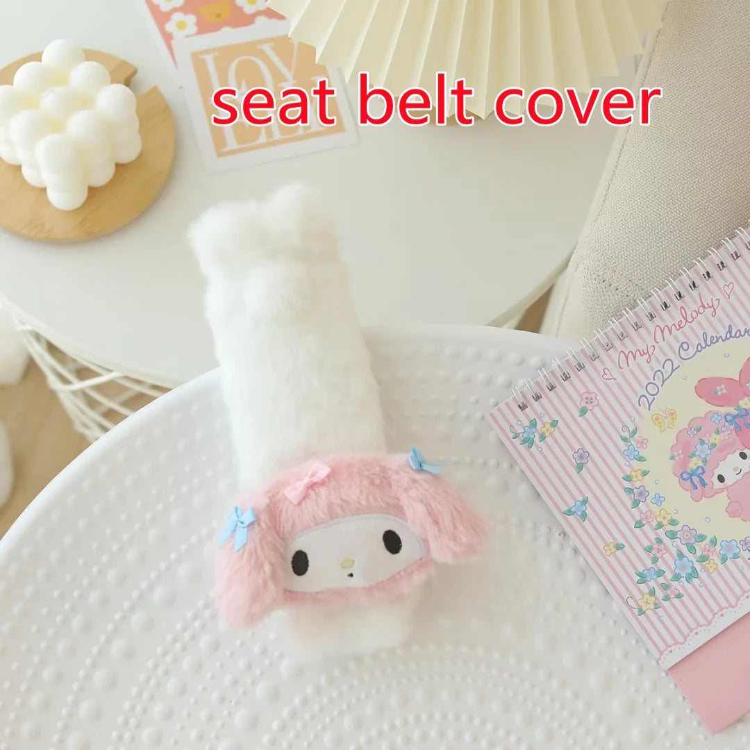 Sanrio My Melody Car Accessories - Seat Belt Cover, Cushion & Blanket Set