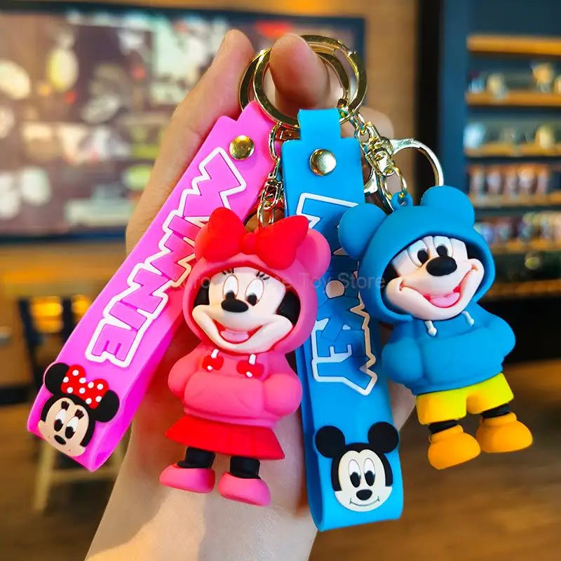 Disney Anime Keychains - Mickey, Minnie, Lilo & Stitch Cute Ornaments for Kids & Fans