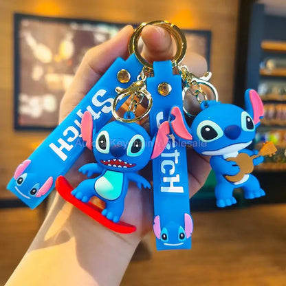 Disney Anime Keychains - Mickey, Minnie, Lilo & Stitch Cute Ornaments for Kids & Fans