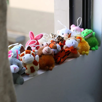 Mini Plush Animal Keychain Set