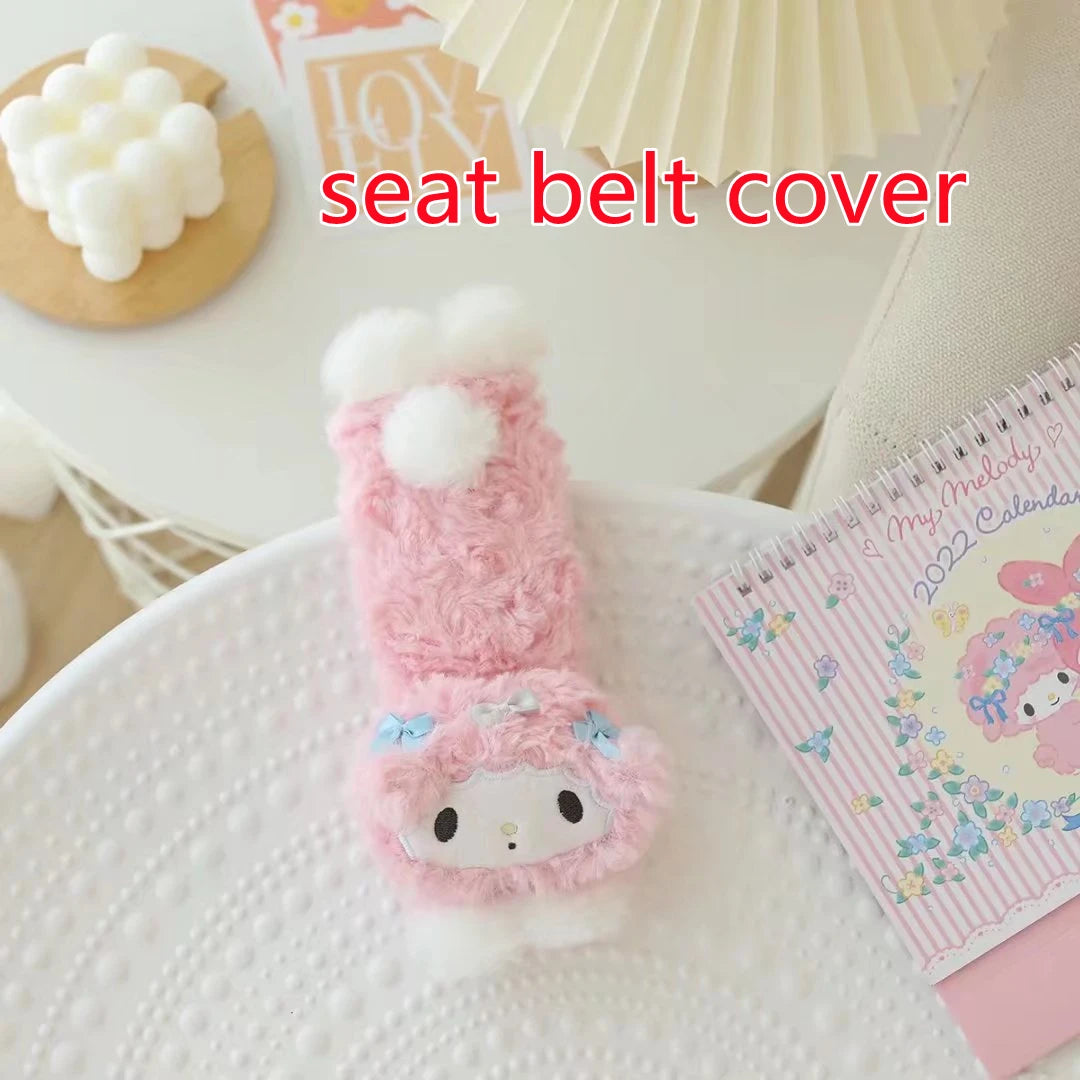 Sanrio My Melody Car Accessories - Seat Belt Cover, Cushion & Blanket Set