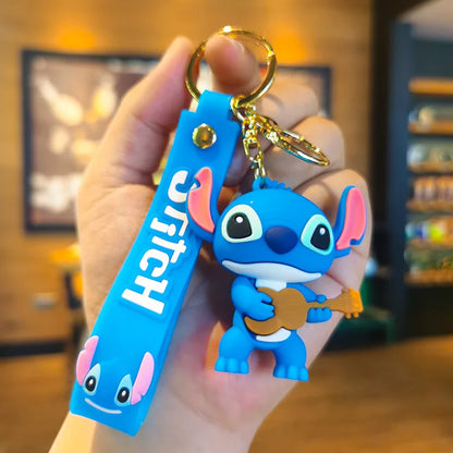 Disney Anime Keychains - Mickey, Minnie, Lilo & Stitch Cute Ornaments for Kids & Fans