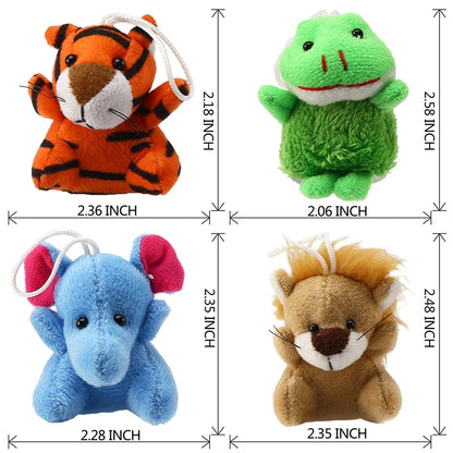 Mini Plush Animal Keychain Set