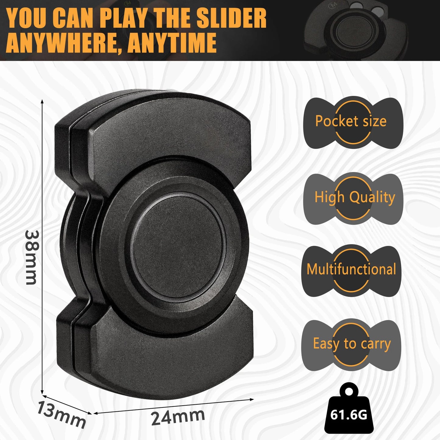 TriSteel Fidget Pro - 3-in-1 Spinner, Slider & Clicker for Stress Relief