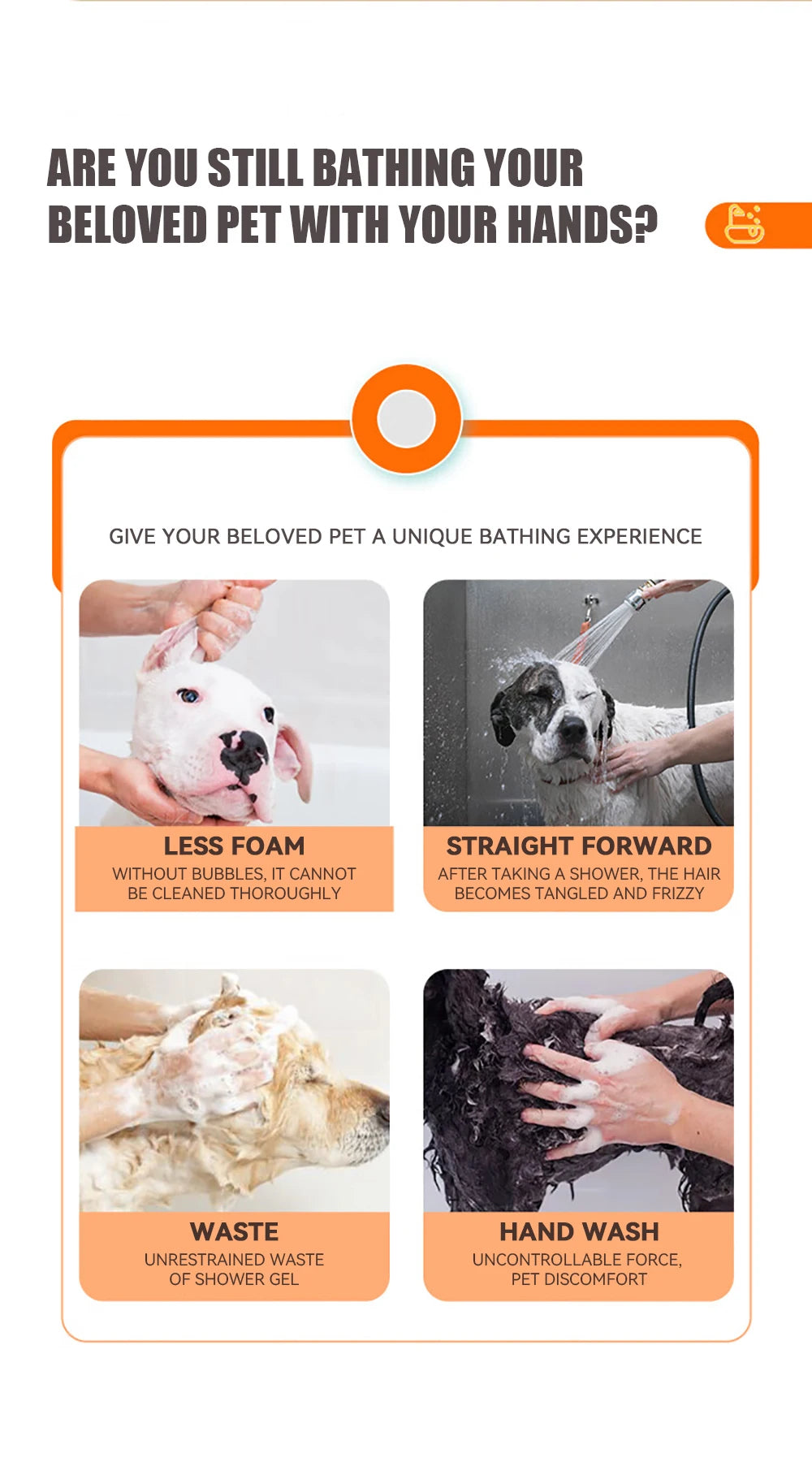 Dog Bathing Brush with Shampoo Dispenser