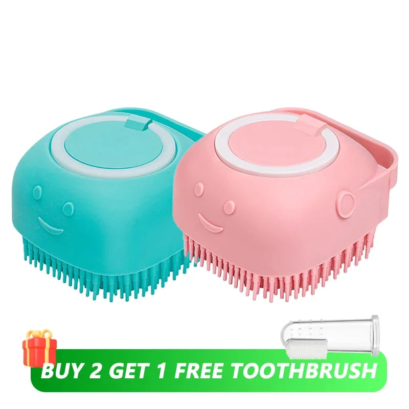 Dog Bathing Brush with Shampoo Dispenser