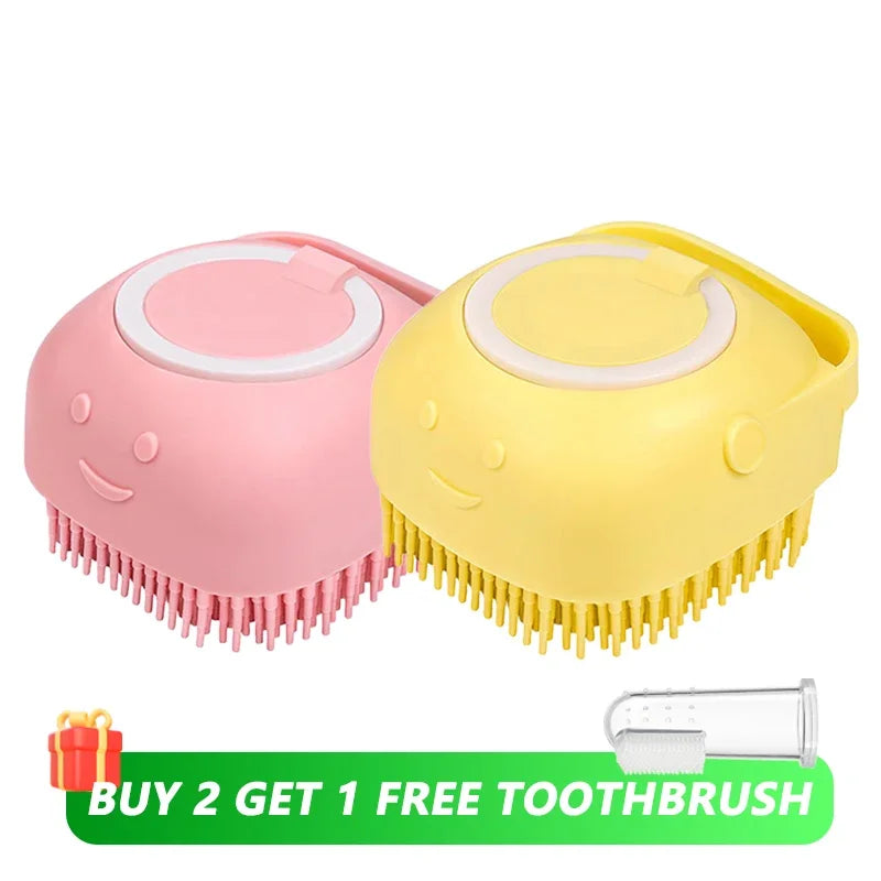 Dog Bathing Brush with Shampoo Dispenser