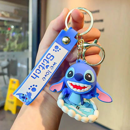 Disney Anime Keychains - Mickey, Minnie, Lilo & Stitch Cute Ornaments for Kids & Fans