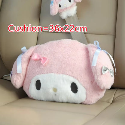 Sanrio My Melody Car Accessories - Seat Belt Cover, Cushion & Blanket Set