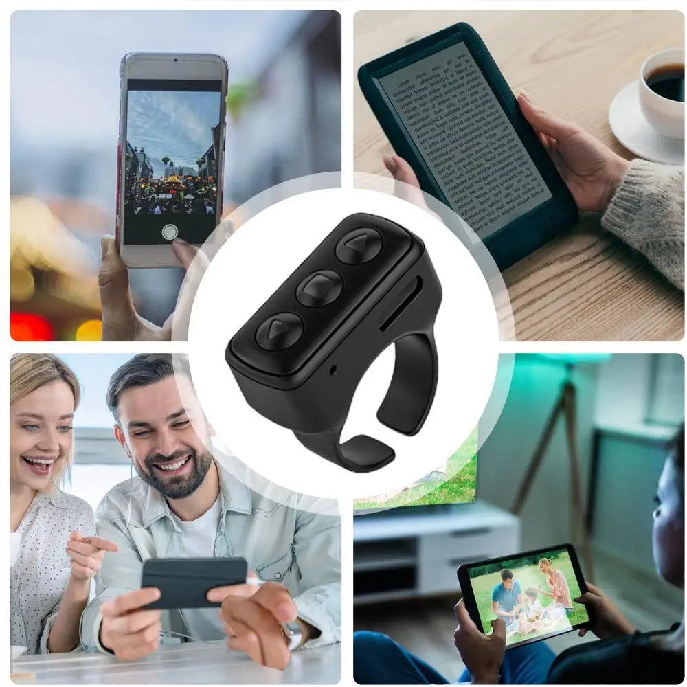 Wireless Bluetooth Scrolling Ring - Remote Control for TikToks, Selfies, and Video Recording