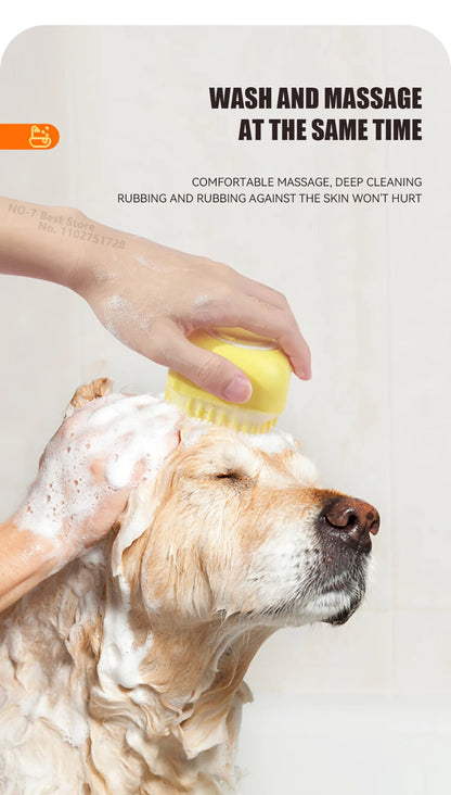 Dog Bathing Brush with Shampoo Dispenser