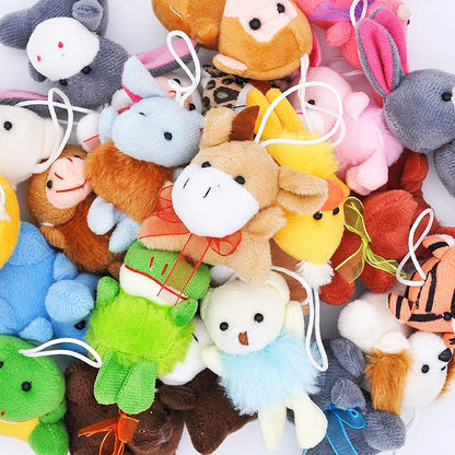 Mini Plush Animal Keychain Set