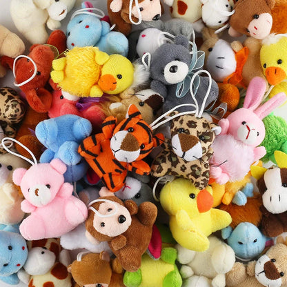 Mini Plush Animal Keychain Set