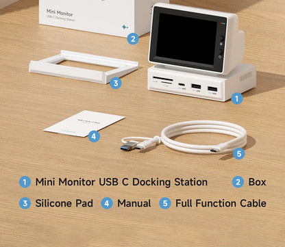 Hagibis 3.5'' IPS Mini Screen - AIDA64 Data Monitor with USB-C Hub for PC, Laptop & MacBook