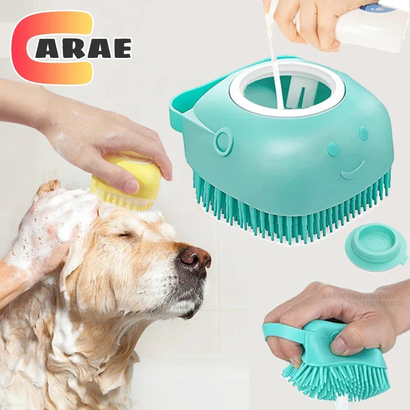 Dog Bathing Brush with Shampoo Dispenser