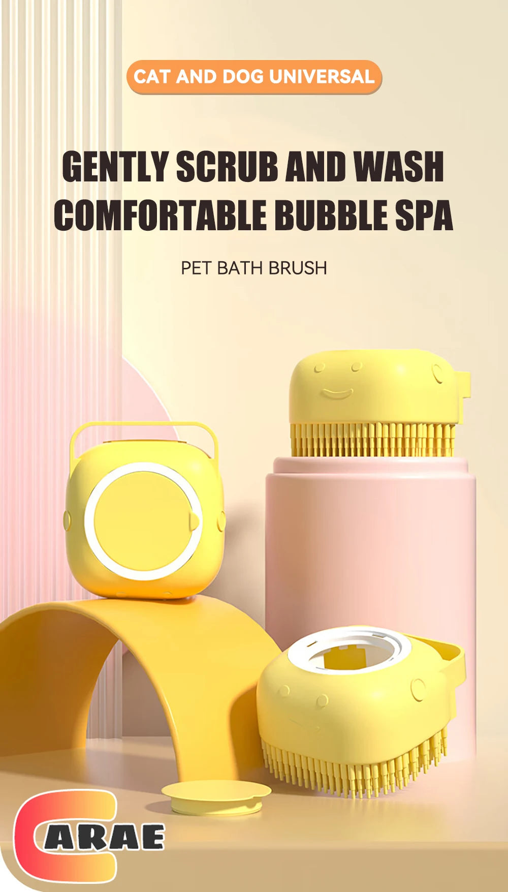 Dog Bathing Brush with Shampoo Dispenser