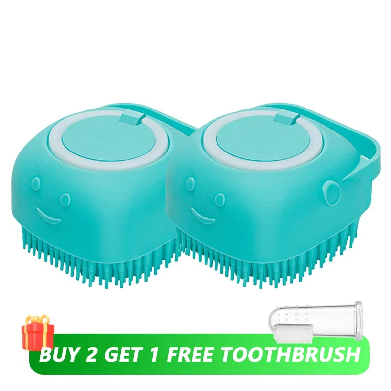 Dog Bathing Brush with Shampoo Dispenser