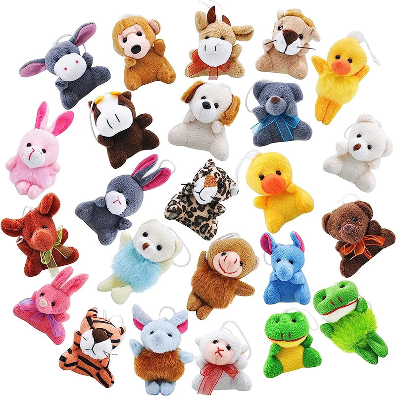 Mini Plush Animal Keychain Set