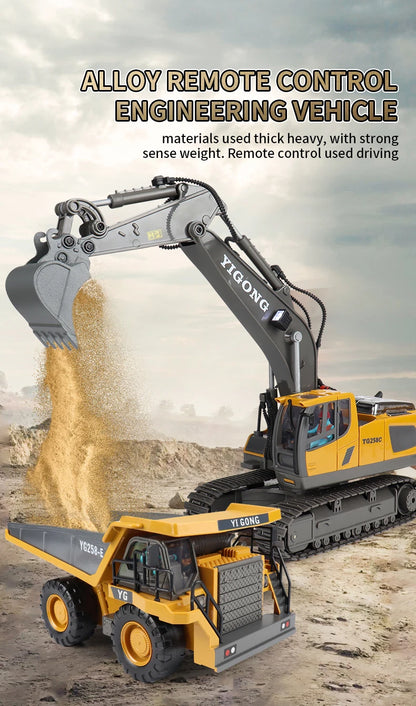 Excavator & Dump Truck - Realistic Construction Vehicle Toys