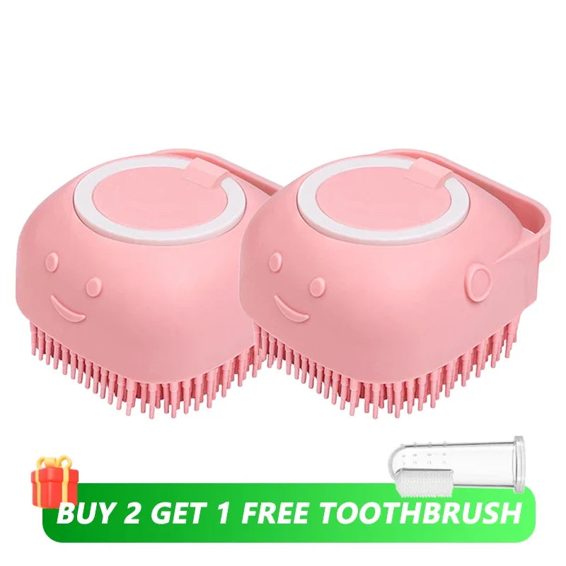 Dog Bathing Brush with Shampoo Dispenser