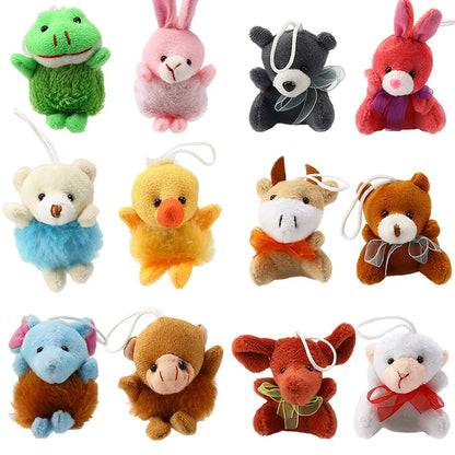 Mini Plush Animal Keychain Set